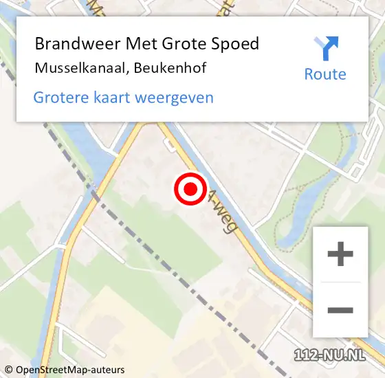 Locatie op kaart van de 112 melding: Brandweer Met Grote Spoed Naar Musselkanaal, Beukenhof op 23 februari 2023 13:24