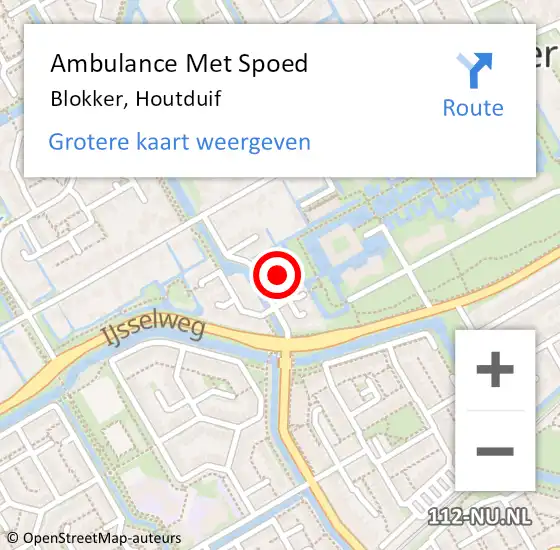 Locatie op kaart van de 112 melding: Ambulance Met Spoed Naar Blokker, Houtduif op 23 februari 2023 14:19