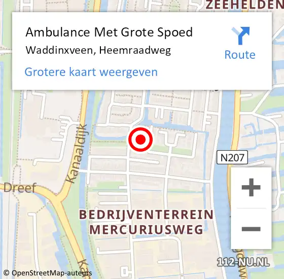 Locatie op kaart van de 112 melding: Ambulance Met Grote Spoed Naar Waddinxveen, Heemraadweg op 23 februari 2023 14:55