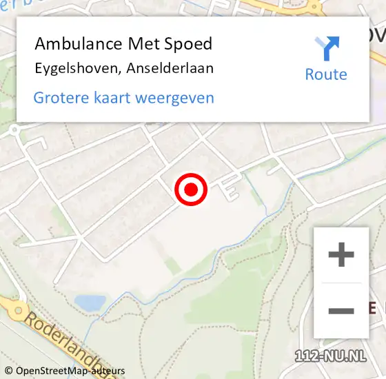 Locatie op kaart van de 112 melding: Ambulance Met Spoed Naar Eygelshoven, Anselderlaan op 16 augustus 2014 17:16