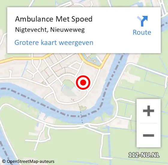 Locatie op kaart van de 112 melding: Ambulance Met Spoed Naar Nigtevecht, Nieuweweg op 23 februari 2023 16:28