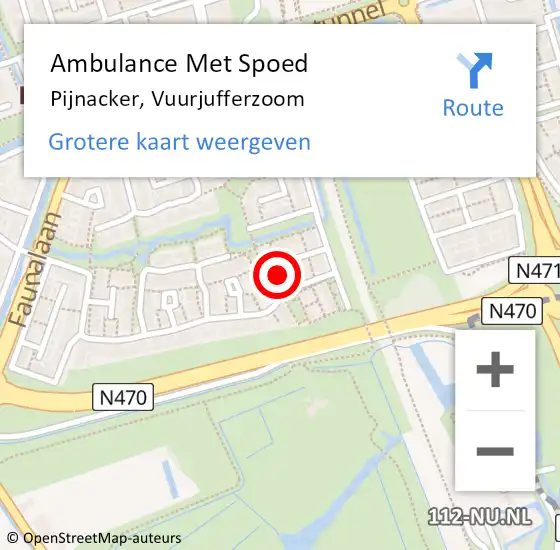 Locatie op kaart van de 112 melding: Ambulance Met Spoed Naar Pijnacker, Vuurjufferzoom op 23 februari 2023 17:19