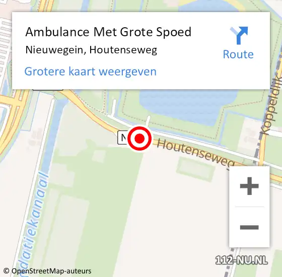 Locatie op kaart van de 112 melding: Ambulance Met Grote Spoed Naar Nieuwegein, N409 hectometerpaal: 10,2 op 16 augustus 2014 17:27