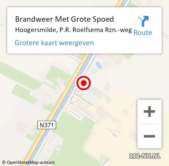 Locatie op kaart van de 112 melding: Brandweer Met Grote Spoed Naar Hoogersmilde, P.R. Roelfsema Rzn.-weg op 23 februari 2023 19:59