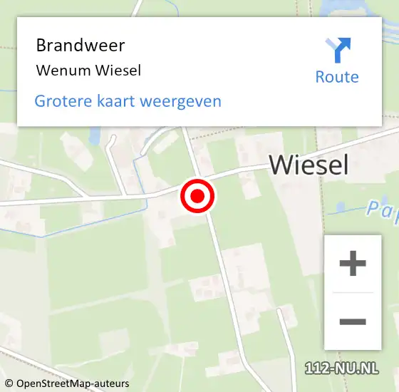 Locatie op kaart van de 112 melding: Brandweer Wenum Wiesel op 23 februari 2023 20:00