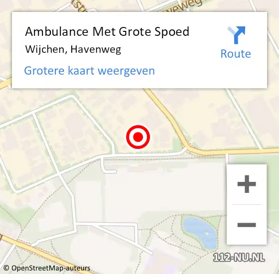 Locatie op kaart van de 112 melding: Ambulance Met Grote Spoed Naar Wijchen, Havenweg op 23 februari 2023 20:40