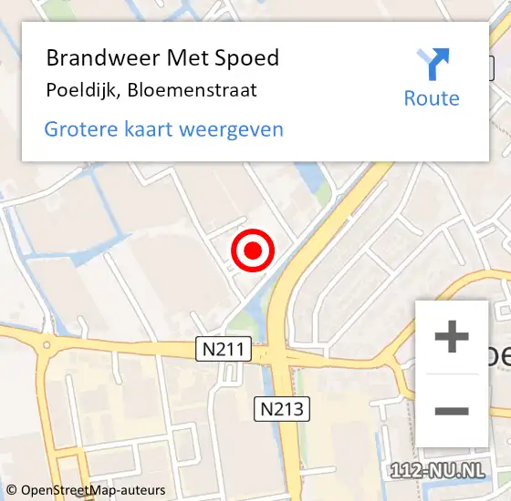 Locatie op kaart van de 112 melding: Brandweer Met Spoed Naar Poeldijk, Bloemenstraat op 23 februari 2023 21:05