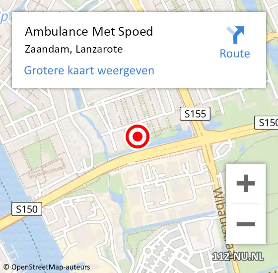 Locatie op kaart van de 112 melding: Ambulance Met Spoed Naar Zaandam, Lanzarote op 23 februari 2023 21:20