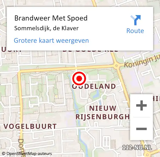 Locatie op kaart van de 112 melding: Brandweer Met Spoed Naar Sommelsdijk, de Klaver op 24 februari 2023 01:40