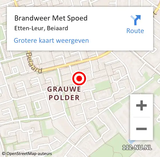 Locatie op kaart van de 112 melding: Brandweer Met Spoed Naar Etten-Leur, Beiaard op 24 februari 2023 03:34