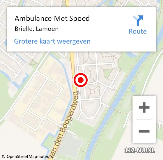 Locatie op kaart van de 112 melding: Ambulance Met Spoed Naar Brielle, Lamoen op 24 februari 2023 04:06