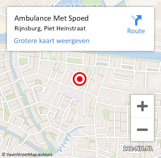 Locatie op kaart van de 112 melding: Ambulance Met Spoed Naar Rijnsburg, Piet Heinstraat op 24 februari 2023 05:14