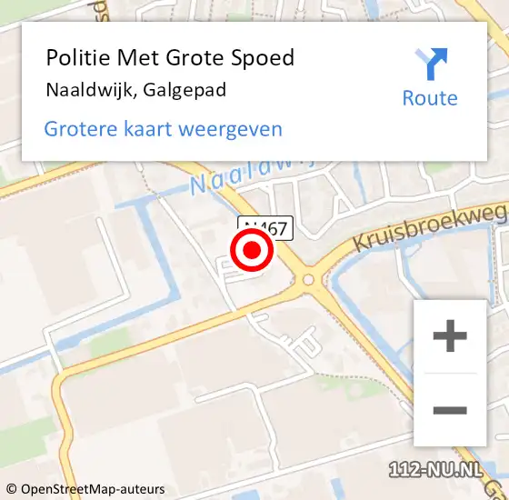 Locatie op kaart van de 112 melding: Politie Met Grote Spoed Naar Naaldwijk, Galgepad op 24 februari 2023 07:51