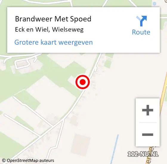 Locatie op kaart van de 112 melding: Brandweer Met Spoed Naar Eck en Wiel, Wielseweg op 24 februari 2023 08:17