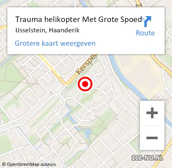 Locatie op kaart van de 112 melding: Trauma helikopter Met Grote Spoed Naar IJsselstein, Haanderik op 24 februari 2023 08:28