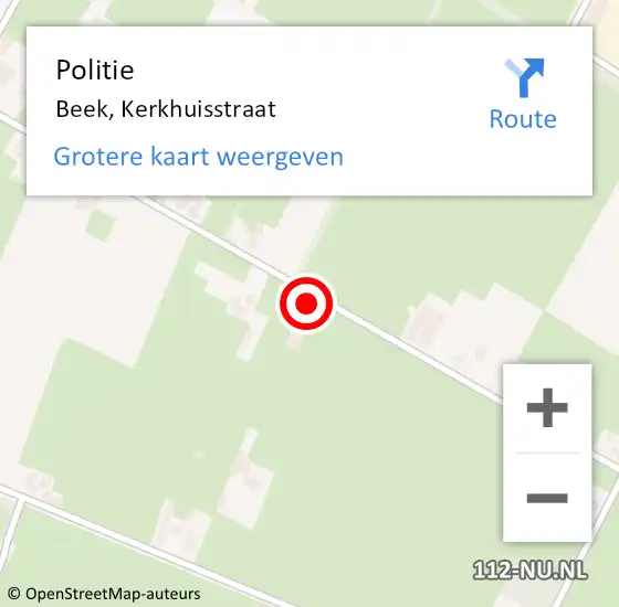 Locatie op kaart van de 112 melding: Politie Beek, Kerkhuisstraat op 24 februari 2023 08:30