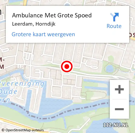 Locatie op kaart van de 112 melding: Ambulance Met Grote Spoed Naar Leerdam, Horndijk op 24 februari 2023 08:31