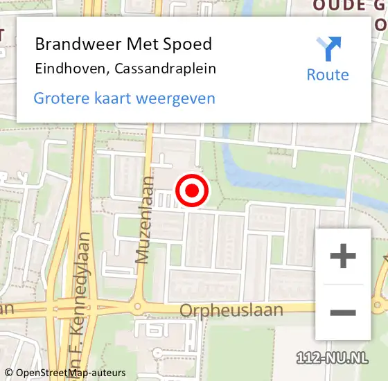 Locatie op kaart van de 112 melding: Brandweer Met Spoed Naar Eindhoven, Cassandraplein op 24 februari 2023 09:06