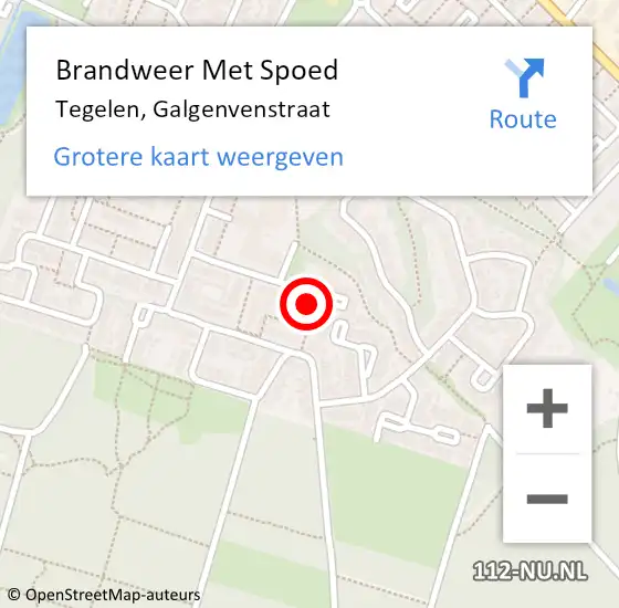 Locatie op kaart van de 112 melding: Brandweer Met Spoed Naar Tegelen, Galgenvenstraat op 24 februari 2023 09:11