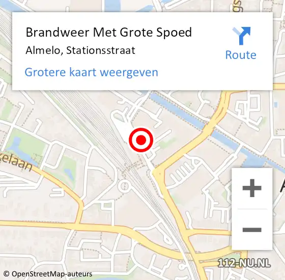 Locatie op kaart van de 112 melding: Brandweer Met Grote Spoed Naar Almelo, Stationsstraat op 24 februari 2023 10:11