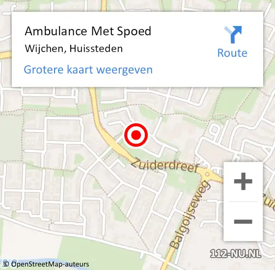 Locatie op kaart van de 112 melding: Ambulance Met Spoed Naar Wijchen, Huissteden op 24 februari 2023 10:37