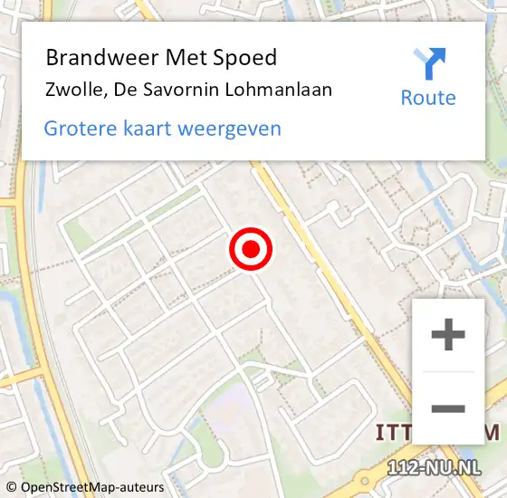 Locatie op kaart van de 112 melding: Brandweer Met Spoed Naar Zwolle, De Savornin Lohmanlaan op 24 februari 2023 10:49