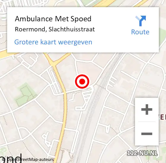 Locatie op kaart van de 112 melding: Ambulance Met Spoed Naar Roermond, Slachthuisstraat op 24 februari 2023 10:54