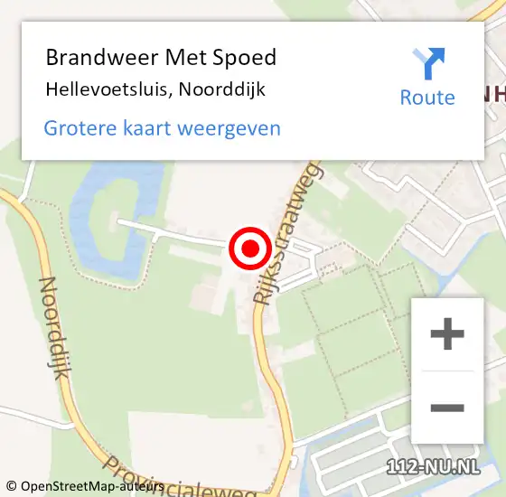 Locatie op kaart van de 112 melding: Brandweer Met Spoed Naar Hellevoetsluis, Noorddijk op 24 februari 2023 11:12