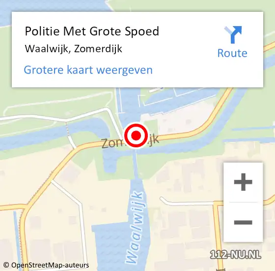 Locatie op kaart van de 112 melding: Politie Met Grote Spoed Naar Waalwijk, Zomerdijk op 24 februari 2023 11:35