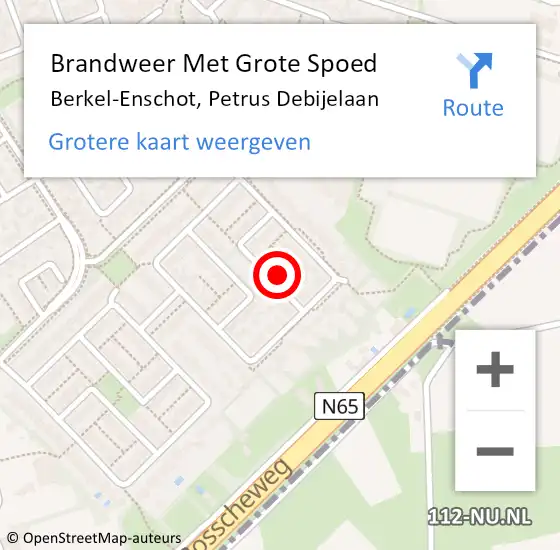 Locatie op kaart van de 112 melding: Brandweer Met Grote Spoed Naar Berkel-Enschot, Petrus Debijelaan op 24 februari 2023 12:01