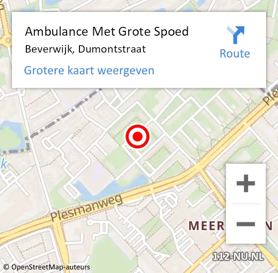 Locatie op kaart van de 112 melding: Ambulance Met Grote Spoed Naar Beverwijk, Dumontstraat op 24 februari 2023 12:25