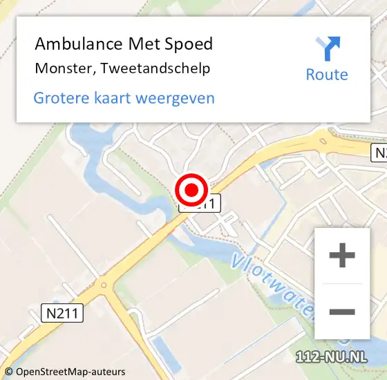 Locatie op kaart van de 112 melding: Ambulance Met Spoed Naar Monster, Tweetandschelp op 24 februari 2023 13:11
