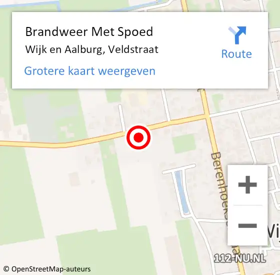 Locatie op kaart van de 112 melding: Brandweer Met Spoed Naar Wijk en Aalburg, Veldstraat op 24 februari 2023 13:26