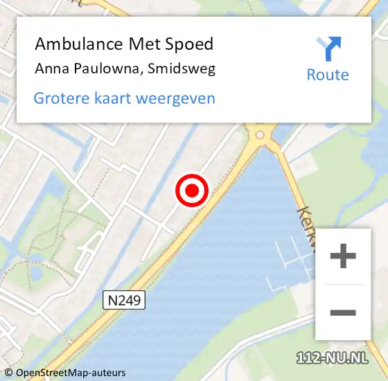 Locatie op kaart van de 112 melding: Ambulance Met Spoed Naar Anna Paulowna, Smidsweg op 24 februari 2023 13:50