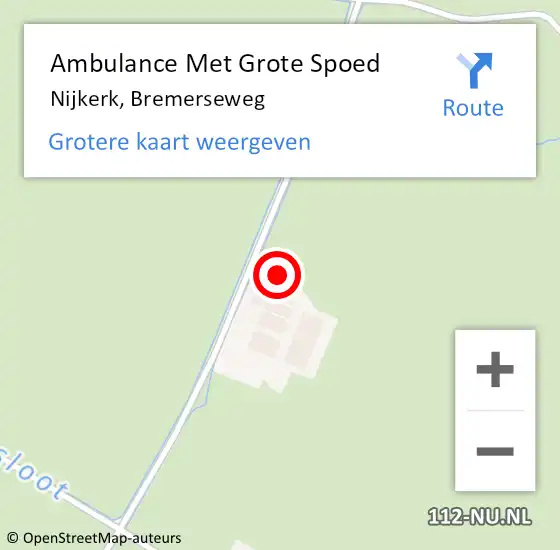 Locatie op kaart van de 112 melding: Ambulance Met Grote Spoed Naar Nijkerk, Bremerseweg op 24 februari 2023 14:33