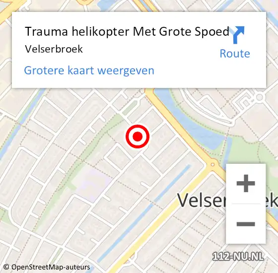 Locatie op kaart van de 112 melding: Trauma helikopter Met Grote Spoed Naar Velserbroek op 24 februari 2023 15:00