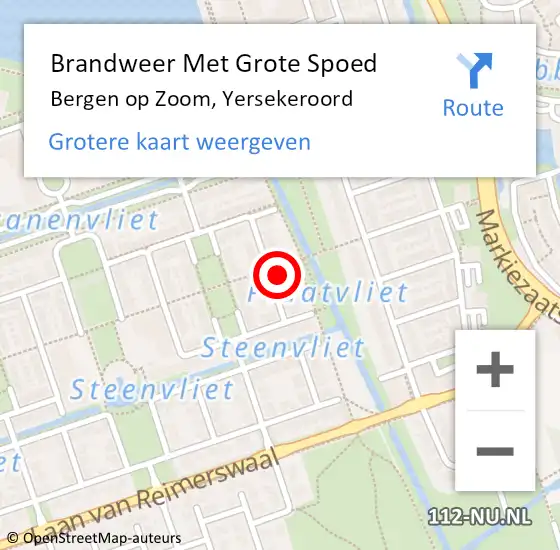 Locatie op kaart van de 112 melding: Brandweer Met Grote Spoed Naar Bergen op Zoom, Yersekeroord op 24 februari 2023 16:22