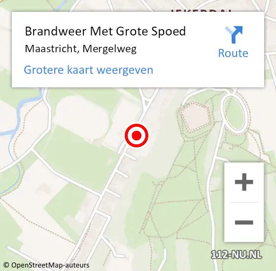 Locatie op kaart van de 112 melding: Brandweer Met Grote Spoed Naar Maastricht, Mergelweg op 24 februari 2023 16:39