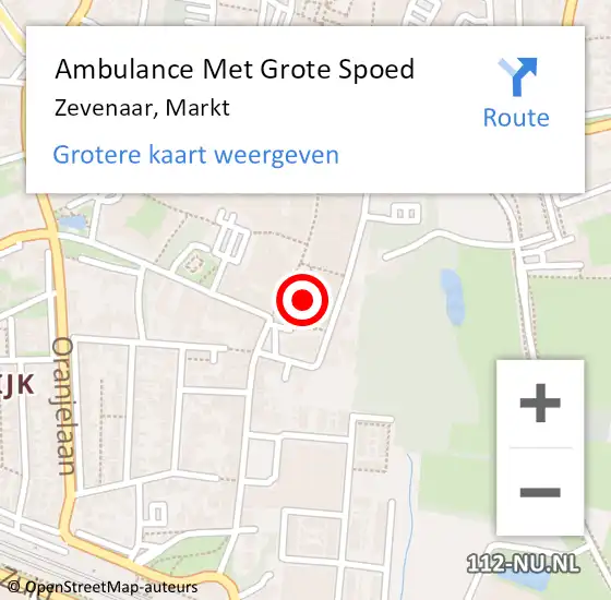 Locatie op kaart van de 112 melding: Ambulance Met Grote Spoed Naar Zevenaar, Markt op 24 februari 2023 16:52