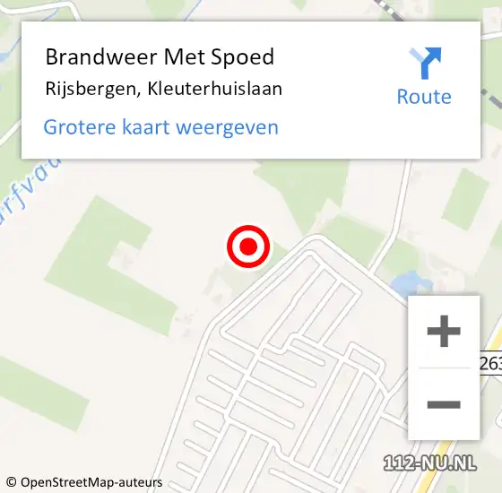 Locatie op kaart van de 112 melding: Brandweer Met Spoed Naar Rijsbergen, Kleuterhuislaan op 24 februari 2023 18:26