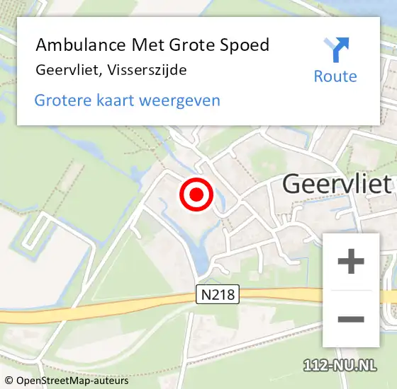 Locatie op kaart van de 112 melding: Ambulance Met Grote Spoed Naar Geervliet, Visserszijde op 24 februari 2023 18:33