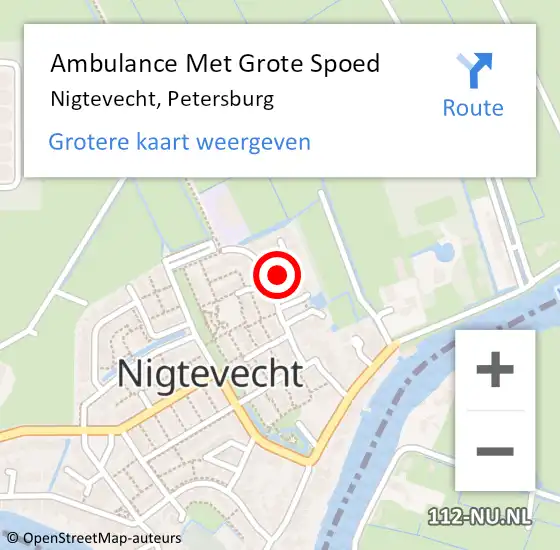 Locatie op kaart van de 112 melding: Ambulance Met Grote Spoed Naar Nigtevecht, Petersburg op 24 februari 2023 19:05