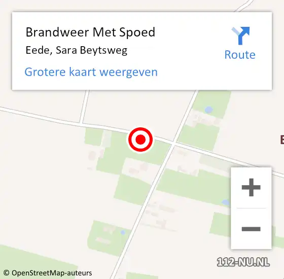 Locatie op kaart van de 112 melding: Brandweer Met Spoed Naar Eede, Sara Beytsweg op 24 februari 2023 19:07