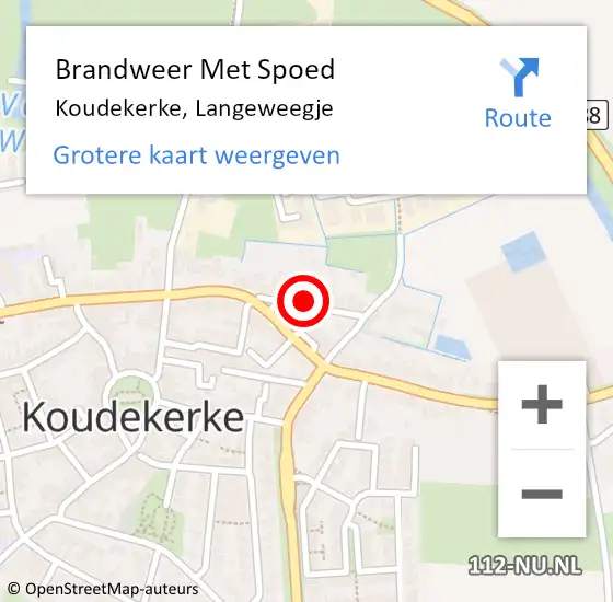 Locatie op kaart van de 112 melding: Brandweer Met Spoed Naar Koudekerke, Langeweegje op 24 februari 2023 19:42