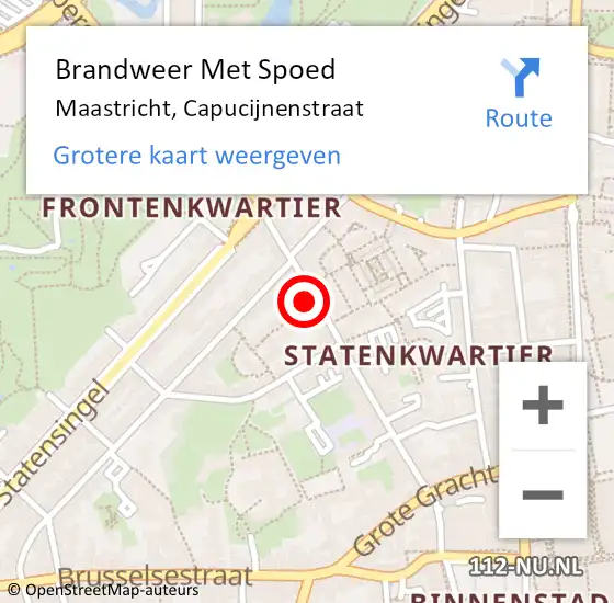 Locatie op kaart van de 112 melding: Brandweer Met Spoed Naar Maastricht, Capucijnenstraat op 24 februari 2023 20:06