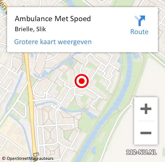 Locatie op kaart van de 112 melding: Ambulance Met Spoed Naar Brielle, Slik op 24 februari 2023 20:14