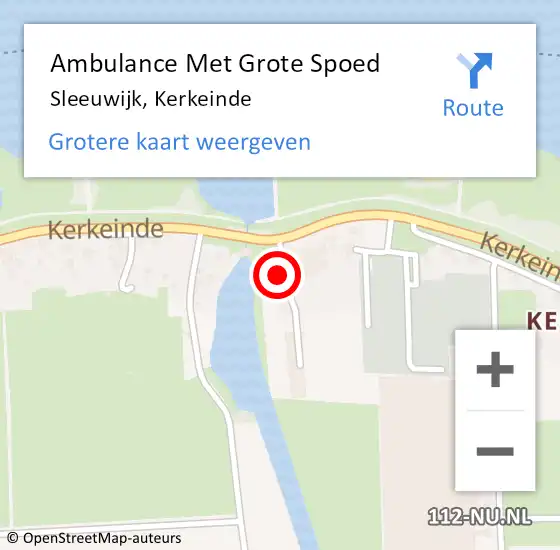 Locatie op kaart van de 112 melding: Ambulance Met Grote Spoed Naar Sleeuwijk, Kerkeinde op 24 februari 2023 20:44