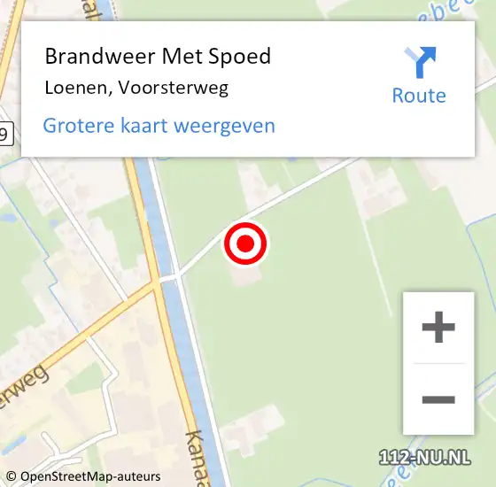 Locatie op kaart van de 112 melding: Brandweer Met Spoed Naar Loenen, Voorsterweg op 24 februari 2023 21:12