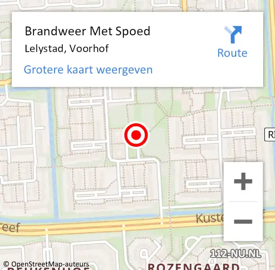 Locatie op kaart van de 112 melding: Brandweer Met Spoed Naar Lelystad, Voorhof op 24 februari 2023 22:47