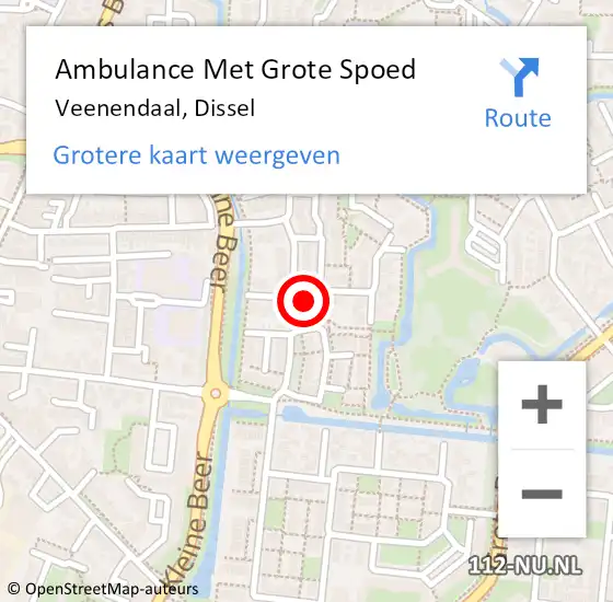 Locatie op kaart van de 112 melding: Ambulance Met Grote Spoed Naar Veenendaal, Dissel op 24 februari 2023 23:07